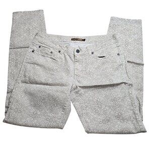 Prana Kara Jeans‎ Womens Size 6 Patterned Beige Gray Lowrise Slim Leg Outdoor